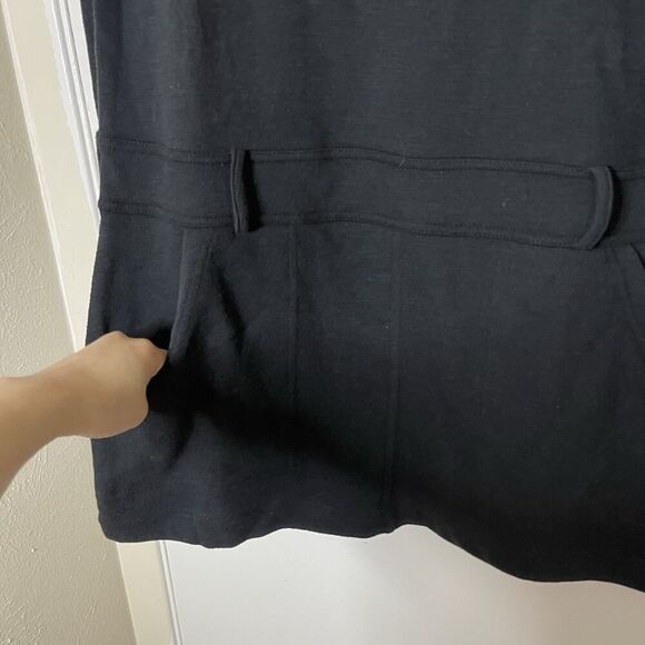 NEW! Free People FP beach black long sleeve knit romper medium *missing belt* - Picture 4 of 6